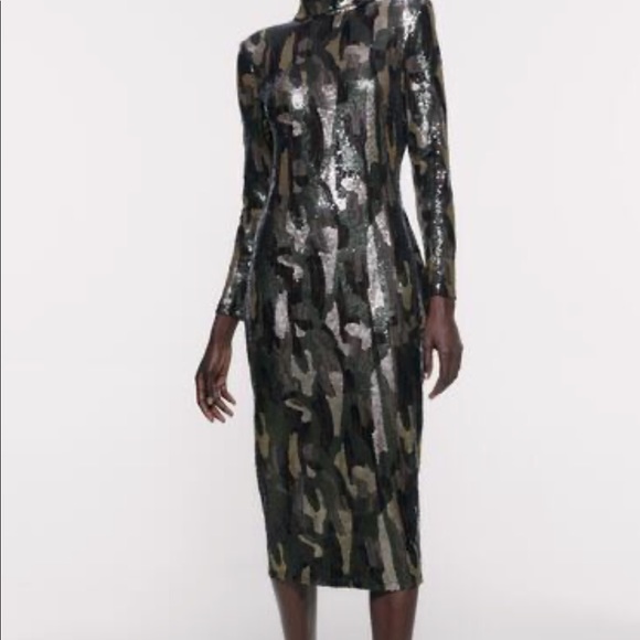 🆕ZaraAnimal Print Sequin Dress - Picture 2 of 7